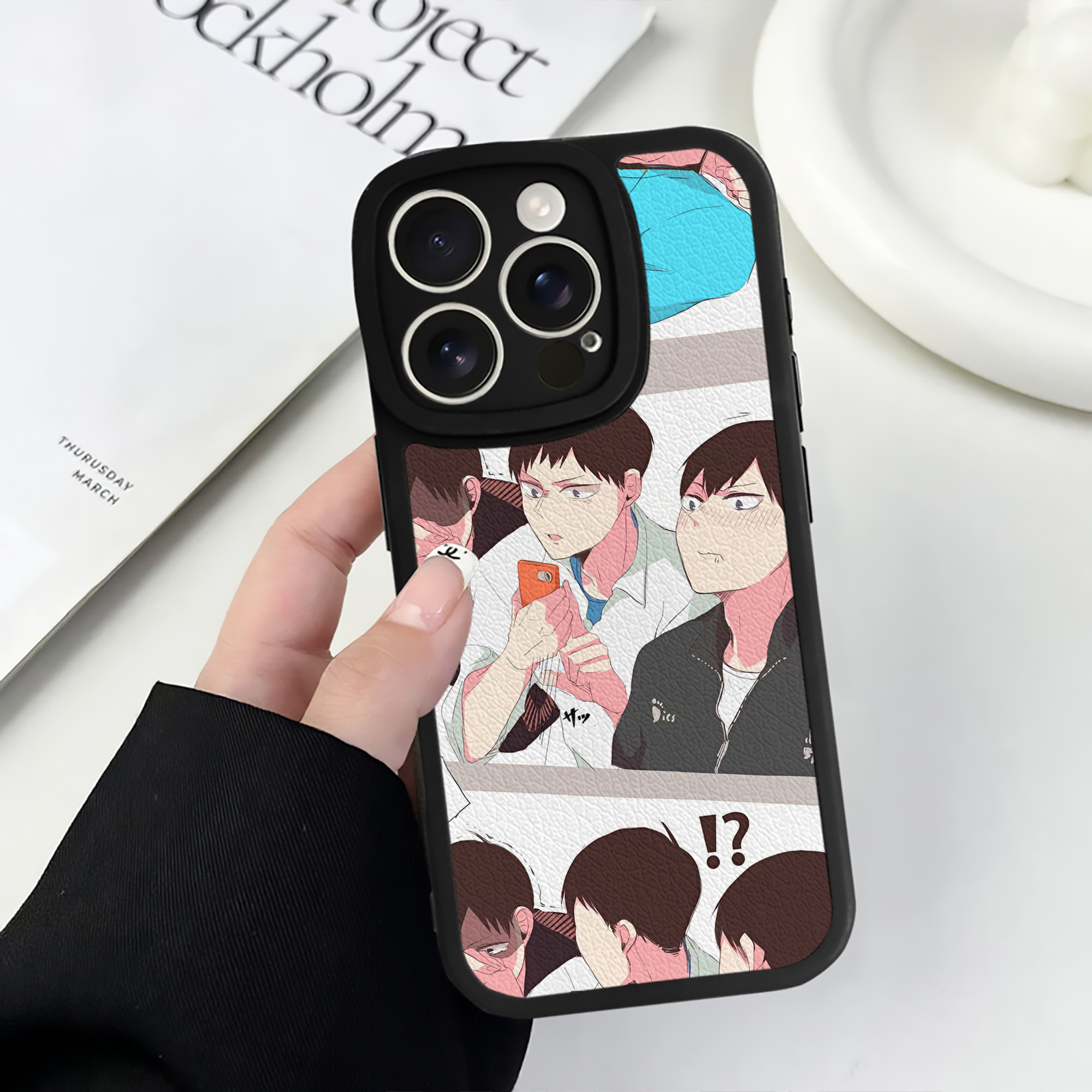 （画像用） ハイキュー!! Haikyu!! 【iPhone 16シリーズ対応】シリコンスマホケース（レザー調） 材質：シリコン